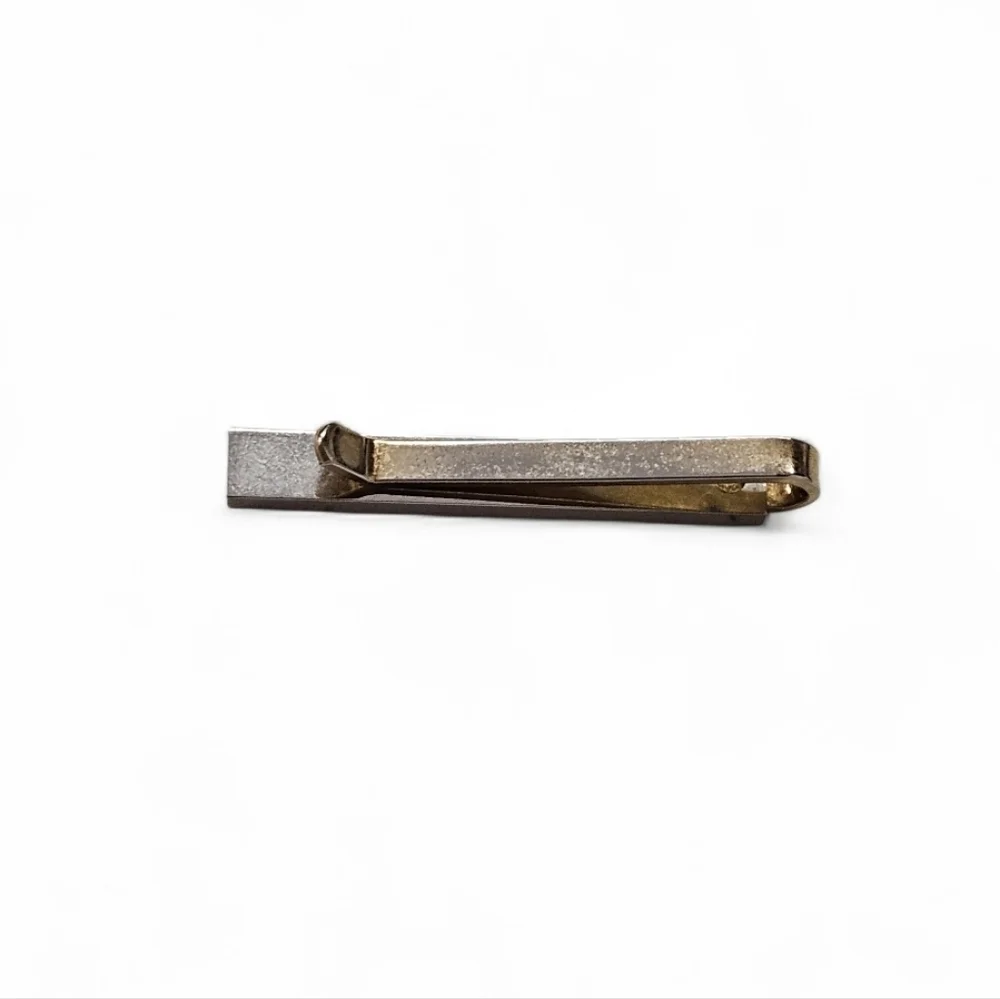 Dior Two Tone Vintage Tie Bar Clip In Silver And Gold
